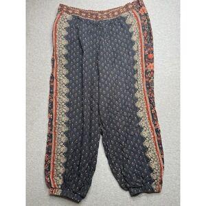 Farm Rio‎ Anthropologie Teresita Strawberry Rayon Joggers Size XL Petite